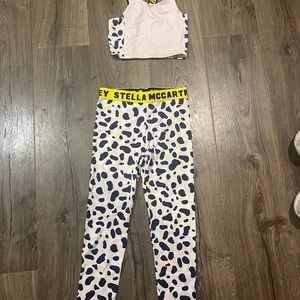 Stella McCartney Girls Workout Leopard Print Workout Set; Top and Leggings
